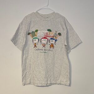 Vintage 1995 Danny First California Wild Girls Gray Short Sleeve Tee Sz XL